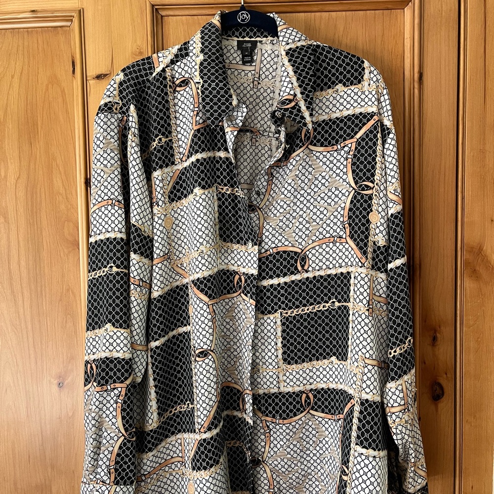 River Island Button Front Chain Pattern Blouse - image 1